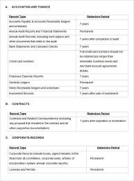 Record Retention Schedule Templates 11 Free Docs Xlsx Pdf Policy Template Business Plan Template Free How To Plan