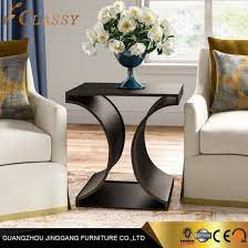 Nutmeg matte black accent end table or modern side table with tray top shelves and metal frame. China Modern Simple Black Stainless Steel Side Table End Table China Tables Living Room Furniture