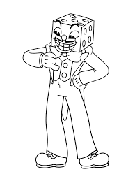 Cuphead demon chibi devil drawing, demon, cat like mammal, dragon png. King Dice Coloring Page Free Printable Coloring Pages For Kids