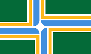 Oregon located on the pacific coast, with washington to the north, california to the south, nevada on the southeast and idaho to the east. Flag Of Portland Oregon Wikipedia