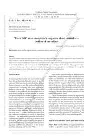 A keyword outline is a device used by public speakers to condense major points. Black Belt As An Example Of A Magazine About Martial Arts Outline