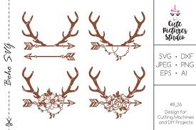 Download Set Floral Deer Antlers Svg Cut File Floral Deer Antlers 478013 Svgs Design Bundles