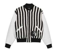 Black And White Varsity Jacket Striped Black White G Varsity Jacket Varsity Jacket Jackets Striped