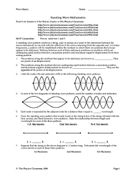 Sketch the standing wave and calculate the speed of sound in the shower? Standing Waves Worksheet Answers Fill Online Printable Fillable Blank Pdffiller