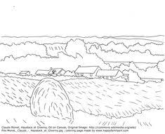 Water lilies evening effect by claude monet coloring page from. 7 Monet Coloring Pages Ideas Coloring Pages Monet Famous Art
