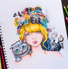 Art of alice in wonderland. Vivian Wong Alice In Wonderland Rendition Colouring