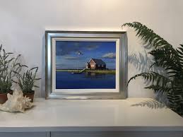 As a contemporary realist, his chosen subject is northeastern coastal scenes with dramatic light. Seaman Bay House Sorelle Gallery Fine Art