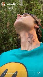 Justin Bieber On His Instagram Justin Bieber New Tattoo Justin Bieber Tattoos Justin Bieber Neck Tattoo