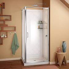Dreamline Flex Hardware Chrome Acrylic Wall Acrylic Floor Square 3 Piece Corner Shower Kit Actual 76 75 In X 32 In X 32 In Lowes Com Corner Shower Kits Corner Shower Shower Enclosure