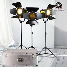 3 Stands3 Pcs 150w Bi Color Led Fresnel Spot Light Kit For Camera Video Studio Led Color 150w Video Studio