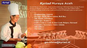 Lamaran pekerjaan bidan kepada yth., hrd manager rs. Ini Lowongan Kerja Di Hotel Kyriad Muraya Aceh Serambi Indonesia