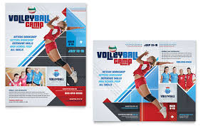 Volleyball Camp Poster Template Design