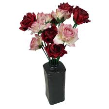 I saw a picture on the knot with fresh flowers and loved it but knew that was too costly for me. Dozen Paper Roses Red And Pink In A Japanese Vase