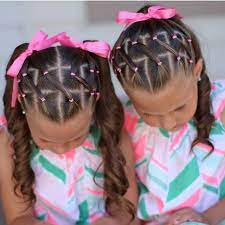 Braids For Little Girls On Instagram Love This Adorable Elastic Style Sister Braids Are So Cute Credit Sheer Kids Hairstyles Hair Styles Girl Hairstyles