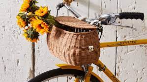Pair of handlebar straps for easy mounting. Rattan Bike Basket On Food52
