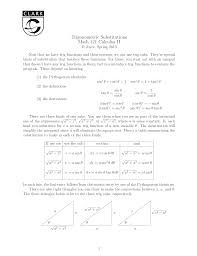 Divide   , a b into n. Trig Substitutions Cheat Sheet