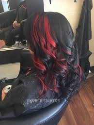 2020 popular 1 trends in apparel accessories, toys & hobbies, home & garden, sports & entertainment with peekaboos and 1. Black With Red Peekaboos Black Hair Red Hair Hair By Crystal Hodges Instagram Hairbycrsytalhodges Hair Color For Black Hair Red Ombre Hair Black Red Hair