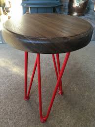 As for the legs, i ordered hairpin coffee table legs off amazon a couple of months ago and then forgot about them in the garage (the ones i actually purchased aren't available as of this posting, so i'm linking to the ones that are the same style but just slightly cheaper). Walnut Coffeeside Table Round Wooden Top With Folksy