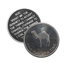 Alcoholics anonymous aa 10 year bronze keychain medallion coin token key chain. Camel One Day At A Time Aluminum Coin