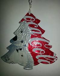 Recycled Coke Can Embossed Christmas Tree Ornament Handmade Recycled Christmas Tree Pop Can Crafts Soda Can Crafts