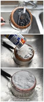 How to clean burnt pots and pans. How To Clean The Bottom Of Burned Pot The Easy Way Clean Burnt Pots How To Clean Burnt Pot Cleaning Dishes