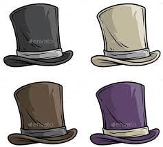 Cartoon Old Gentleman Top Hat Vector Icon Set Hat Vector Icon Set Vector Hat Cartoon