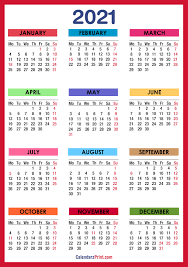 This january calendar printable is perfect to insert into a planner. 2021 Calendar With Holidays Printable Free Colorful Red Orange Monday Start Calendarzprint Free Calendars Printable Calendars