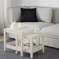 Havsta Nesting Tables Set Of 2 White Ikea Nesting Tables Nesting Tables Living Room Wood Nesting Tables