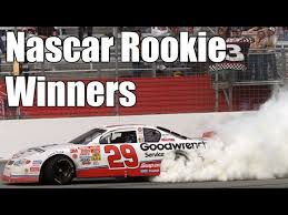 Sometimes a driver not a rookie of the year candidate may have to run a yellow stripe if they not competed on that race track before. Nascar Rookie Winners Youtube
