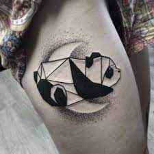 The artist had made a drawing of only black parts of the panda's fur. Some Inspiration For Your Next Panda Tattoo We Love Pandas Blog