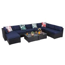 Maybe you would like to learn more about one of these? Phi Villa Outdoor Sectional Furniture 10 Piece Patio Sofa Set Low Back Rattan Wicker Conversation Set Navy Blue Buy Online In Botswana At Botswana Desertcart Com Productid 126769960