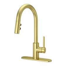 Maybe you would like to learn more about one of these? Pfister Stellen Single Handle Pull Down Sprayer Kitchen Faucet In Brushed Gold Lg529 Sabg The Home Depot