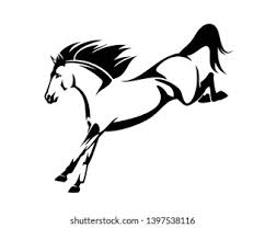 Black raven horse full face artistic portrait. Wild Mustang Horse Jumping Down Black Stock Vector Royalty Free 1397538116