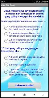 Menjalin relasi dengan banyak orang dari berbagai keahlian dan bidang ilmu, terutama yang menjalankan pekerjaannya dengan passion. Tes Minat Dan Bakat Anak For Android Apk Download