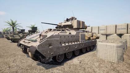 M2A3 Bradley Schützenpanzer mit 25mm Bushmaster & TOW-Startern, AI generated