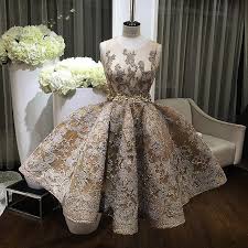 Homecoming Dress Sexy Stunning Jewel Sleeveless Knee Length Gold Homecoming Dress With Silver Appliq On Luulla