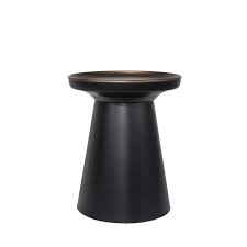 Black and white round end table. Side Table Matt Black Bronze Wilhelmina Designs