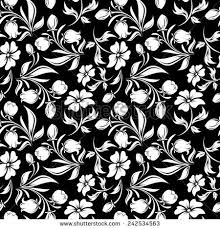 Black And White Floral Pattern Wallpaper Seamless Black And White Floral Pattern Vector Illustration Floral Pattern Vector Floral Print Wallpaper Black And White