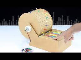 How To Make Mini Piano Music Machine From Cardboad Diy Music Machine Diy Music Box Music Machine Paper Crafts Diy Kids