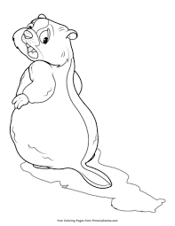 Print them all for free! Groundhog Sees His Shadow Coloring Page Free Printable Pdf From Primarygames