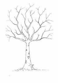 Wedding Diy Fingerprint Tree Template To Download Print Onefabday Com Sonbahar Agaclari Boyama Sayfalari Stensiller