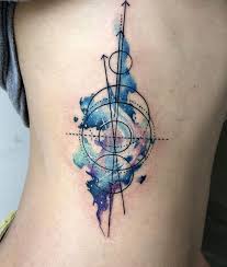 Pin By Leah Paige Lancaster On Things I Love Small Geometric Tattoo Geometric Watercolor Tattoo Geometric Tattoo Color