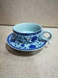青花陶瓷茶壶盖碗茶壶茶具高温瓷牡丹杯碟 淘宝网 tea cups glassware tea
