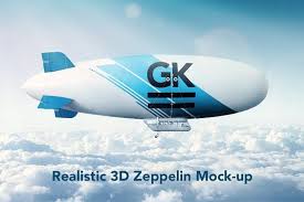 Realistic 3d Zeppelin Dirigible Psd Mockup Free Mockups Psd In 2020 Branding Mockups Zeppelin Mocking