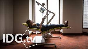 Unveiled, it sort of looks like the chair in your dentist's office: Hands On And Feet Up With Altwork The Desk That Lets You Lie Down Youtube