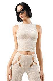 Amina Top Tan Burnout I Am Gia