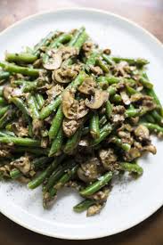 Green Beans With Mushrooms And Sherry Mustard Vinaigrette Recipe Green Beans Stuffed Mushrooms Veggie Sides