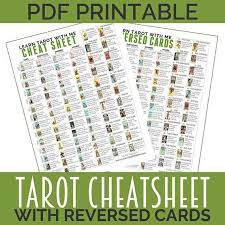 Digital Tarot Cheat Sheet With Tarot Card Meanings For Tarot Etsy Tarot Card Meanings Diy Tarot Cards Tarot Cards