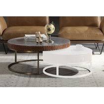 Besides good quality brands, you'll also find plenty of discounts when you shop for leather coffee table ottomans during big sales. Leather Faux Leather Round Coffee Tables You Ll Love In 2021 Wayfair