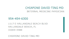 1265479315 NPI Number | CHIAPONE DAVID TING MD | HALLANDALE BEACH ...